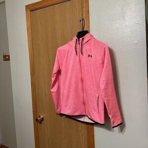 Under Armour "Storm" Small Pink Full-Zip Long Sleeve Hooded Sweatshirt - EUC